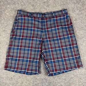 Callaway Plaid Golf Shorts 10" Polyester Stretch Pockets Mens 36